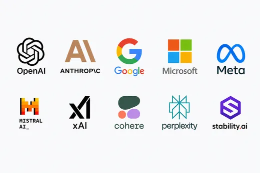 OpenAI・Google・Anthropic など、主要AI企業ロゴの一覧